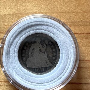 1841 sitting liberty dime silver